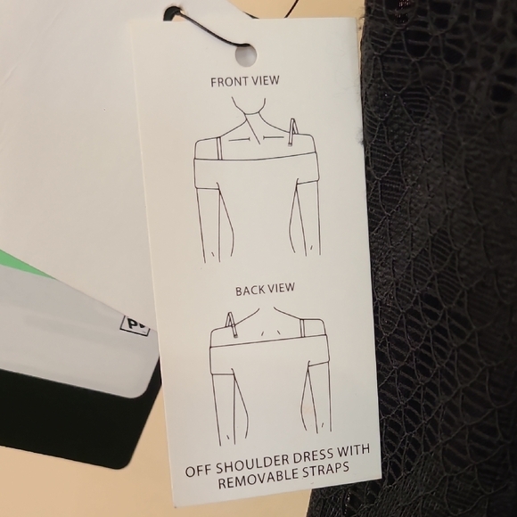 Guess Black and Pink Off-the-Shoulder Bodycon Mini Dress - Picture 6 of 9